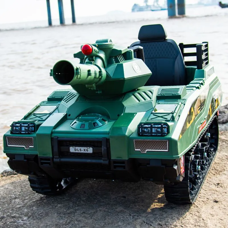 Çocuklar İçin Elektrikli Araba Yeşil Tank